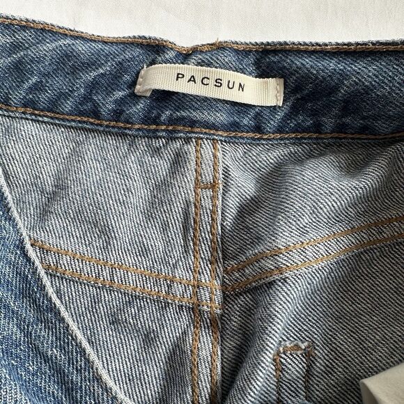 Pacsun Women's Button Fly Jeans High Rise Straight Relaxed Sz 28 Raw Hem - Picture 9 of 10